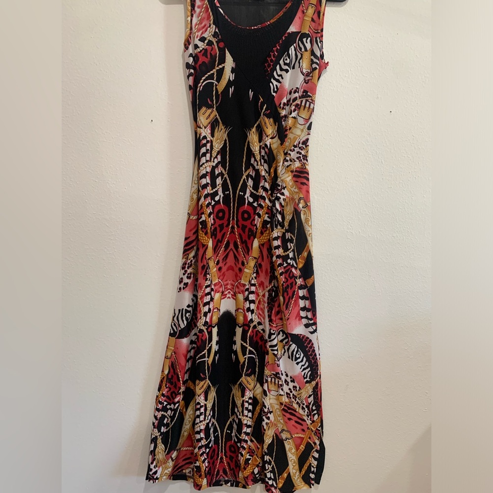 Paris Pink women’s mesh tight Multicolor  maxi dress